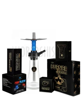 pack-cachimba-worldshishas-bowl-burner-provost-aluminium-carbon-cachimba-hookah-embery-mini-mono-flip-blue copia