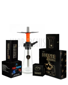 pack-cachimba-worldshishas-bowl-burner-provost-aluminium-carbon-cachimba-hookah-embery-mini-mono-flip-orange-tiger copia