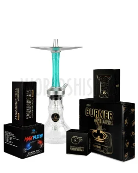 pack-cachimba-worldshishas-bowl-burner-provost-aluminium-carbon-cachimba-medusa-moon-blue-grey copia