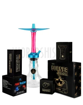 pack-cachimba-worldshishas-bowl-burner-provost-aluminium-carbon-cachimba-medusa-moon-pink-blue copia