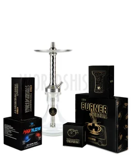 pack-cachimba-worldshishas-bowl-burner-provost-aluminium-carbon--mr-shisha-mini-khalifa-silver-clear copia