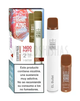 POD RECARGABLE AROMA KING SMART STARTER PACK + 2 RECARGAS WHISKY COLA